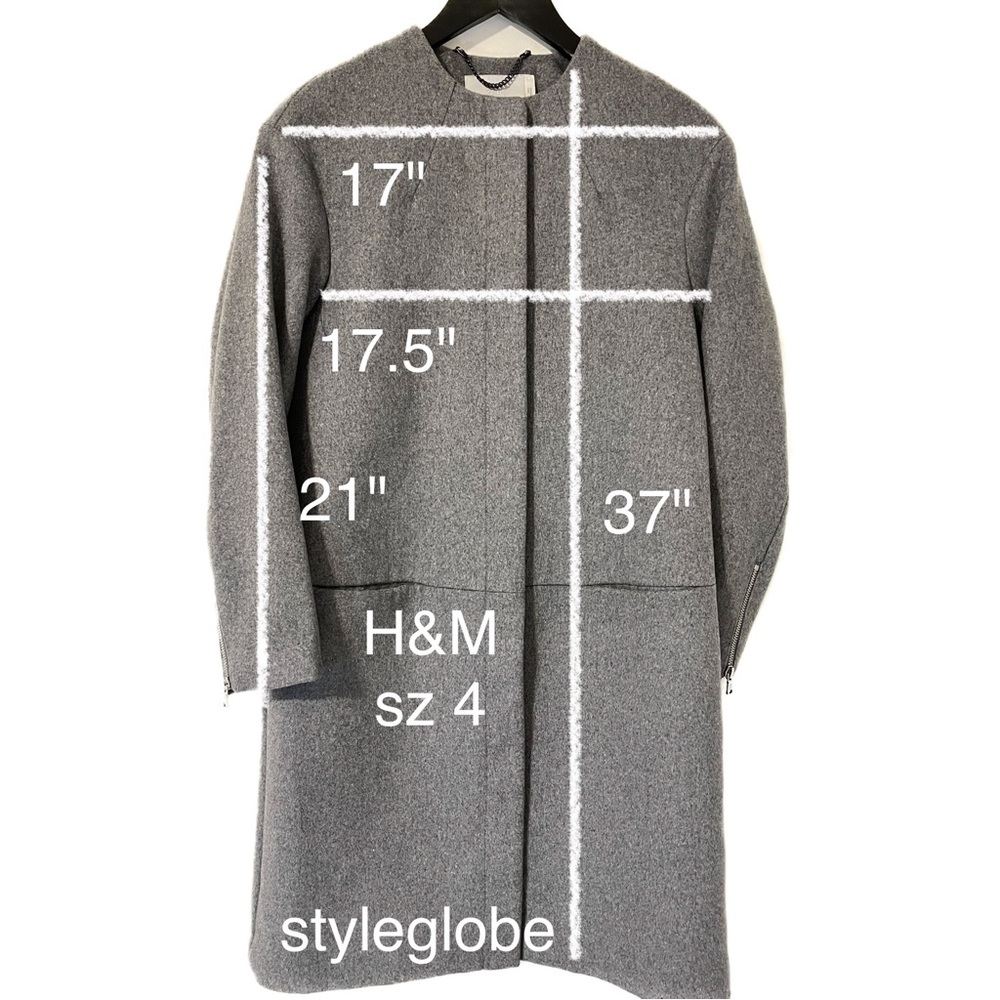 H&M Gray 3/4 Coat Sz 4